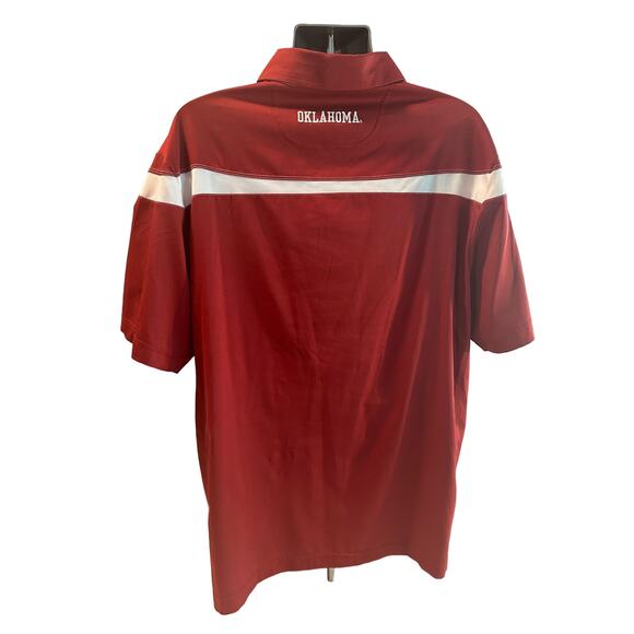 Nike Dri-fit University of Oklahoma Golf Shirt Maroon and White XL - Picture 2 of 9